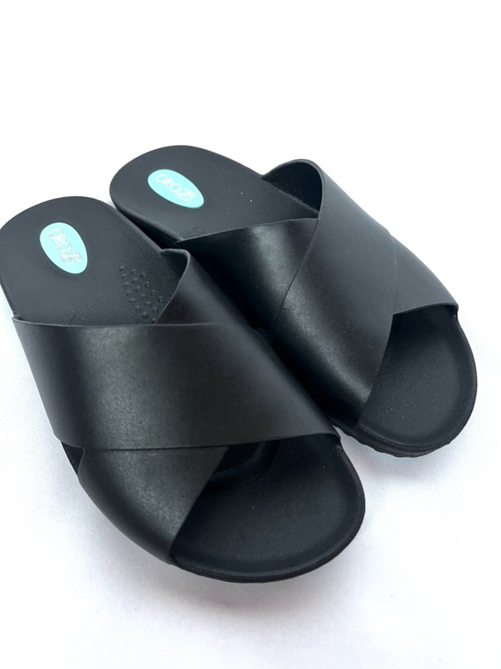 Oka-B Black Slide Sandals Made in USA Comfort Lightweight Minimalist Womens M